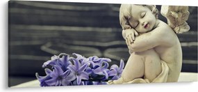 Obraz anjelika s kvetinou (120x50 cm)
