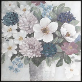 Dekorstudio Ručne maľovaný obraz na plátne s rámom 2 - kvety vo váze 80 x 80 cm
