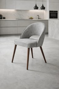 JEDÁLENSKÝ SET LOORE ROZKLÁDACÍ STÔL TMAVÝ ORECH + 6 X STOLIČKA SIVÁ