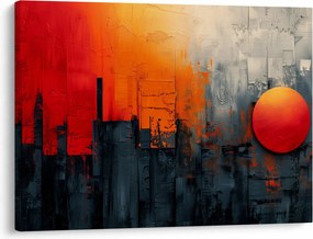 Obraz - Abstraktná maľba mesta (70x50 cm)