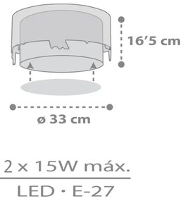 Dalber 61276 - Detské stropné svietidlo LOVING DEER 2xE27/15W/230V