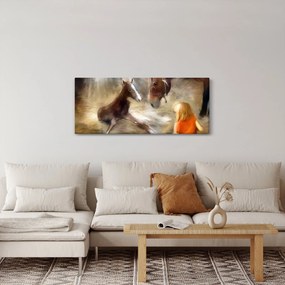 Obraz - Vitaj na svete, žriebätko (120x50 cm)