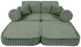 MeowBaby® Churros detská pohovka Plus, Olive Sage Green