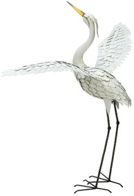 Záhradná kovová figúrka Crane 3, 123 cm, viacfarebná