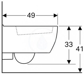 GEBERIT iCon závesné WC s hlbokým splachovaním, skrátené (kompaktné), 350 x 490 mm, biela, s povrchovou úpravou KeraTect, 204030600