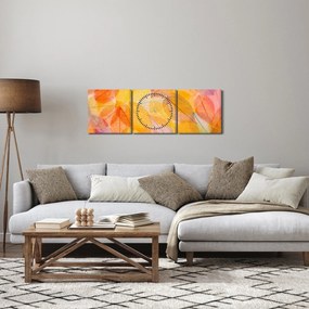 Obraz - Pozadie z jesenného lístia (s hodinami) (90x30 cm)