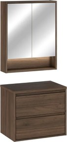 Koupelnová sestava Villa s deskou a zrcadlem 60 cm ořech