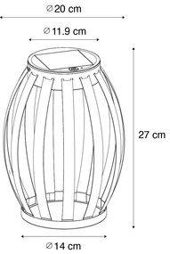 Vonkajšia stolná lampa čierna 3-stupňový stmievač solárny a nabíjateľný - Sheldon