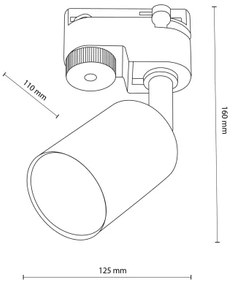 Bodové svietidlo do lištového systému TOP 1xGU10/10W/230V zlatá/čierna