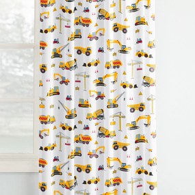 Goldea detský bavlnený záves - nákladné autá a bagre 240x150 cm