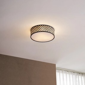 Orientálne ratanové stropné svietidlo s čiernou farbou 40 cm - Tremmo