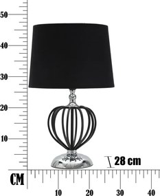 Stolná lampa Darky Silver 44,5 cm čierno-strieborná