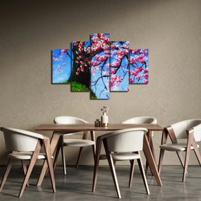 Obraz maľované rozkvitnuté čerešne (150x105 cm)