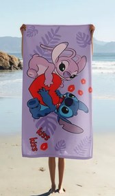 Jerry Fabrics Bavlnená froté osuška 70x140 cm - Lilo and Stitch "Kiss"