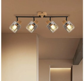 Brilagi - Bodové svietidlo HYGGE 4xE14/15W/230V kaučukovník/dymové