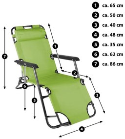 Garthen 29463 Skladacie záhradné lehátko - zelená