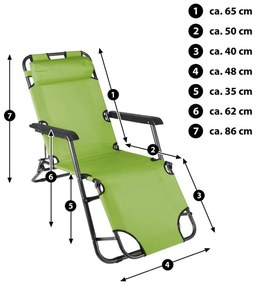 Garthen 29463 Skladacie záhradné lehátko - zelená