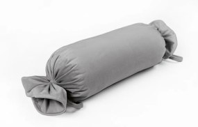 Biante Zamatový vankúš valec bonbon Velvet Prémium SVP-039 Sivý 15x80 cm