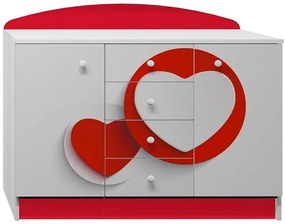 Komoda ČERVENÉ SRDCE - TYP B