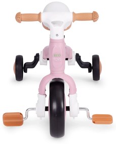 Odrážadlo/ Balančný bicykel s pedálmi 3v1 ružové, ECOTOYS