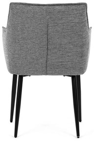 Autronic - Židle jídelní, šedá vodoodpudivá látka, černý matný lak, kovové nohy - DCH-J2139 GREY2 AKCE NOVINKA