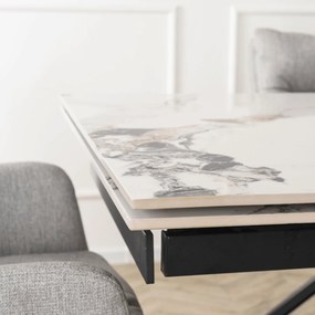 Rozkladací jedálenský stôl Rixy 2 (biela + dub) (pre 6-8 osôb). Akcia -20%. Vlastná spoľahlivá doprava až k Vám domov. 1129259