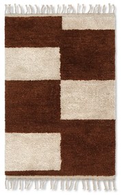 Tkaný koberec Mara, malý – hnedý/sivobiely