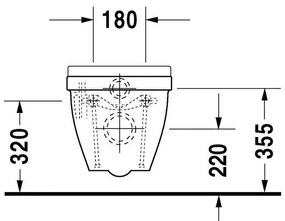DURAVIT Starck 3 závesné WC s hlbokým splachovaním, 370 mm x 620 mm, 2226090000