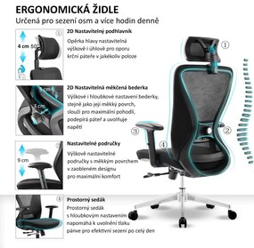 Kancelárska ergonomická stolička Neoseat NICOLE — čierna, nosnosť 150 kg