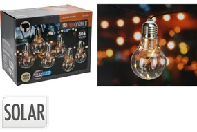 ProGarden Solárna reťaz Žiarovky číra, 2 m, 10 x 5 LED, teplá biela