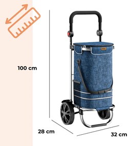 Jurhan Nákupná taška na kolieskach EASY, 50l, modrá
