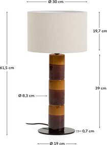 Stolová lampa s textilným tienidlom (výška 61,5 cm) Mavran – Kave Home