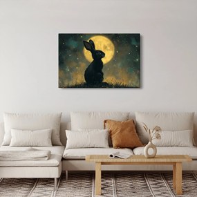 Obraz - Zajac s mesiacom (90x60 cm)