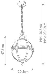 Kichler - Vonkajší luster na reťazi HALLERON 3xE14/60W/230V IP44