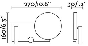 FARO 20065 - LED Stmievateľná nástenná lampička KLEE LED/10W/230V + LED/3W pravá