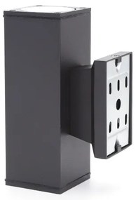 Aigostar - Vonkajšie nástenné svietidlo 2xGU10/230V čierna IP65 hranatý