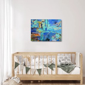 Sklenený obraz - Abstraktné olejomaľba (70x50 cm)