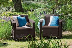 DEOKORK Záhradná ratanová zostava CORFU MINI 1+4 hnedá