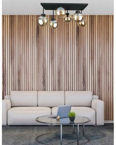 Prisadený luster DEA 6xE14/60W/230V čierna/dymová béžová