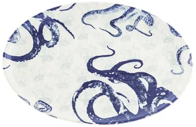 Modro-biely keramický servírovací tanier Villa Altachiara Positano, 40 x 25 cm