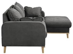 Tmavosivá rohová pohovka (pravý roh) Beata - Ropez