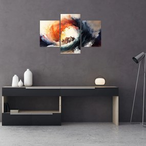 Obraz - Vo víre povodne, akvarel (90x60 cm)