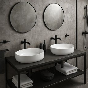 Erga Oval, umývadlo na dosku 550x400x140 mm, biela lesklá, ERG-V03-OVAL55-WH