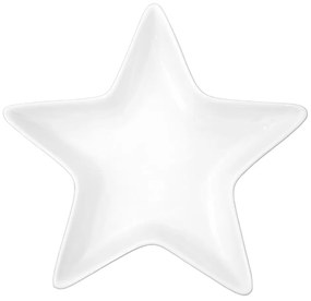 Biela keramická miska v tvare hviezdy Silver White - 20*19*2 cm