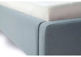 Sivomodrá čalúnená dvojlôžková posteľ s úložným priestorom s roštom 140x200 cm Mattis – Meise Möbel