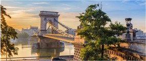 Obraz - Most cez rieku, Budapešť, Maďarsko (120x50 cm)