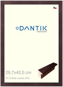 DANTIK rám na obraz 29,7x42 | FC hnědá vysoká (Plexi Čiré)