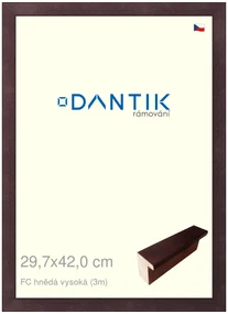 DANTIK rám na obraz 29,7x42 | FC hnědá vysoká (Plexi Čiré)