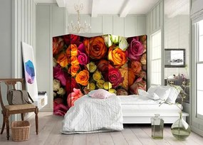 Paraván - Bouquet of Roses II [Room Dividers] Veľkosť: 225x172, Verzia: Akustický