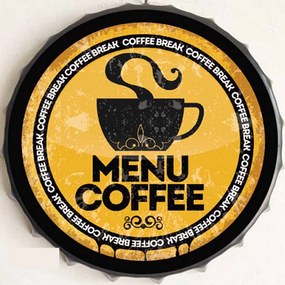 Ceduľa vrchnák Menu Coffee